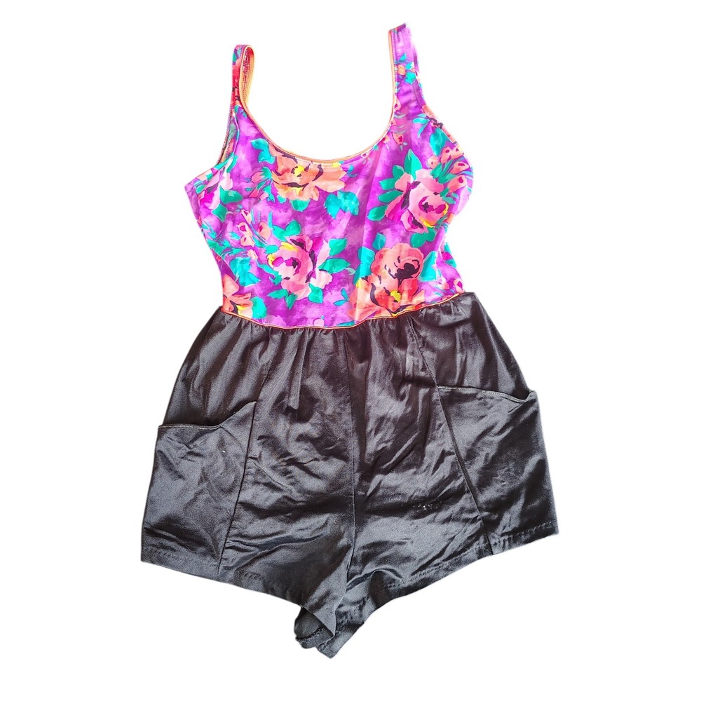 VTG 1970s/80s Mainstream floral one piece swimsuit size 14
